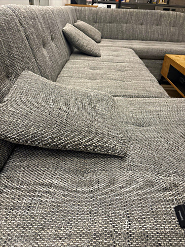 Ecksofa grau gewebe teilig - ecksofa, 3-teilig