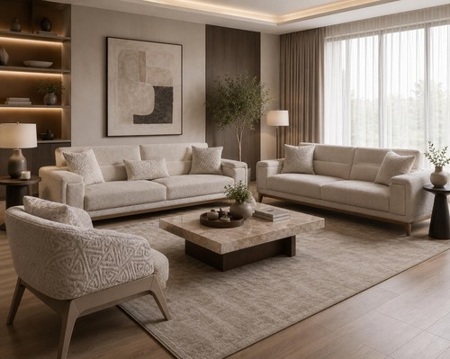 Sofa set sitzer beige - set, 3+3+1-sitzer