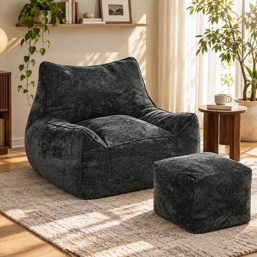 Homcom sitzsack mit hocker - sitzsack,