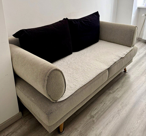 Hellgraues schlafsofa mit - schlafsofa,